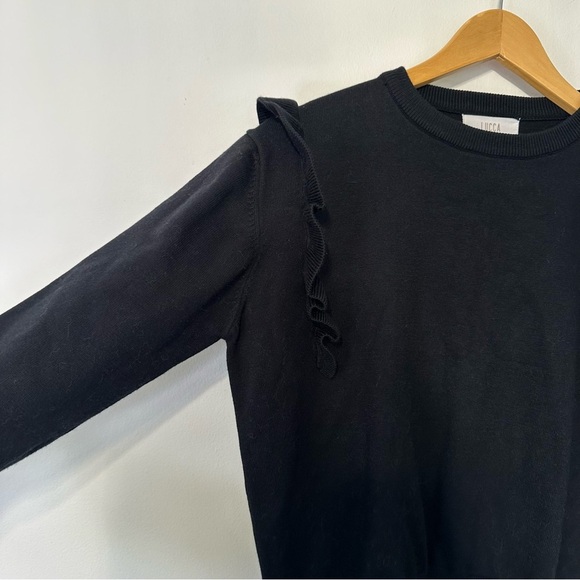 LUCCA Crew Neck Sweater with ruffle sleeve - Picture 3 of 7